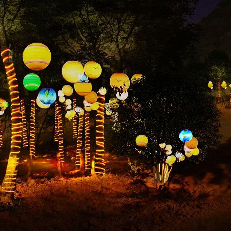 Moon Floor Lamp: Courtyard Landscape Lighting In Various Sizes, Rechargeable & Solar-Powered Options Available