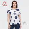Astrid Summer Women's T-shirt 2023 Cotton Top Women Oversized Fashion Polka Dot Tee Butterfly Pattern Diamonds Female Clothing