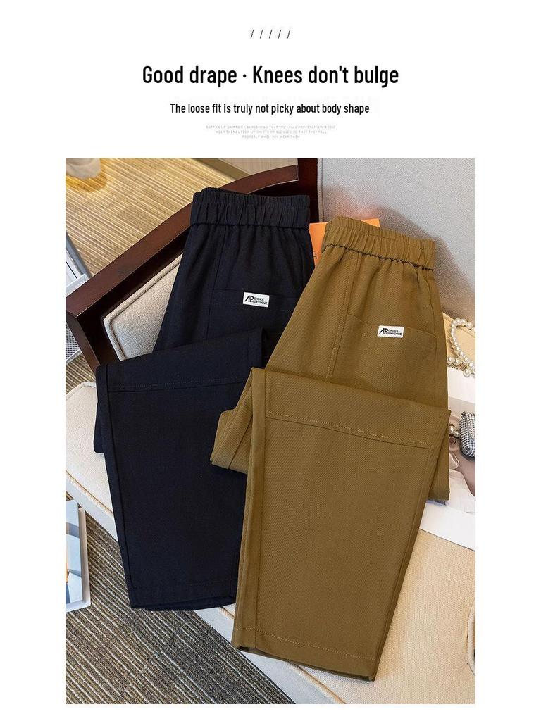 Pure Cotton Fleece/Unlined Harem Pants: Plus Size, Loose Fit, Slimming Carrot Style