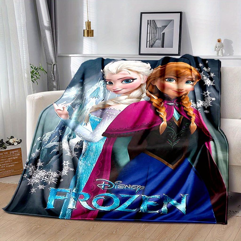 1pc Frozen Printing Blanket for All Season, Cartoon Blanket, Office Blanket, Lunch Rest Blanket, Camping Talk, Car Blanket