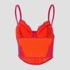 Top Corsetto in Rete di Pizzo con Spalline Sottili Bustier Crop Top