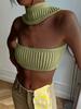 Women Strapless Backless Slim Halter Tops Y2K Gothic Elegant Streetwear Summer Knitted Cut Out Sexy Crop Top 2023