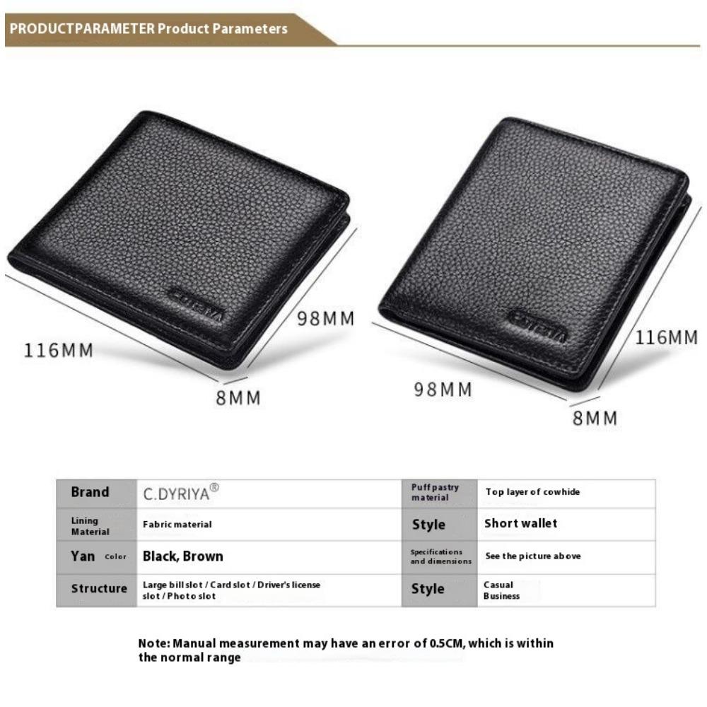 Leather Wallet Men's Short Thin Change Wallet Card Bag Simple First-layer Cowhide Wallet