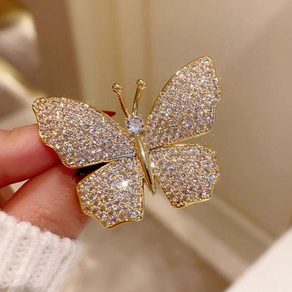 Brož motýlek s kamínky Ozdoby na oblečení Brož na oblek Módní odznak motýlek