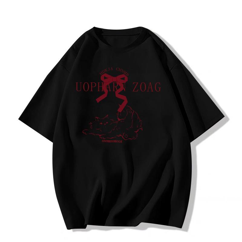 

Женская летняя футболка из хлопка с коротким рукавом 2025 - Уникальный и изысканный дизайн M