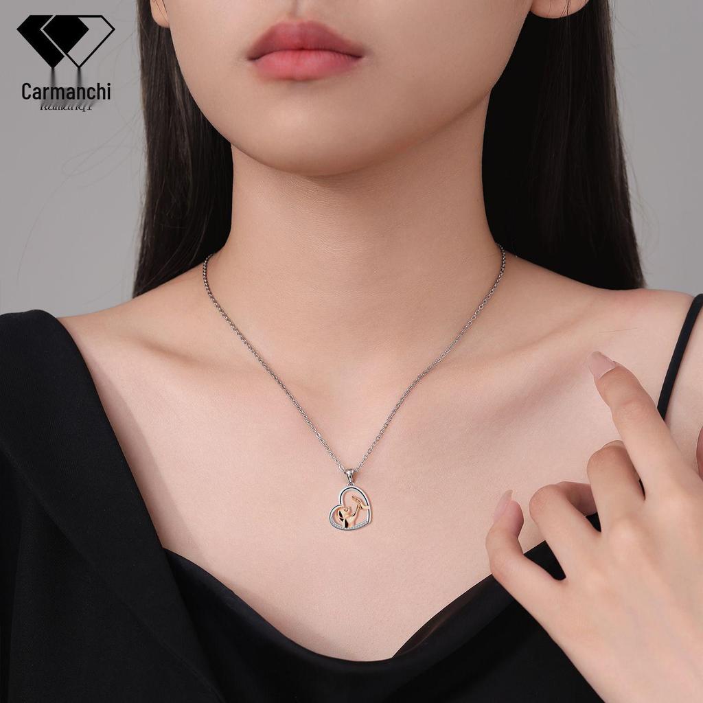 Animal Heart Dog Pendant Necklace - Trendy Cartoon Design for Women