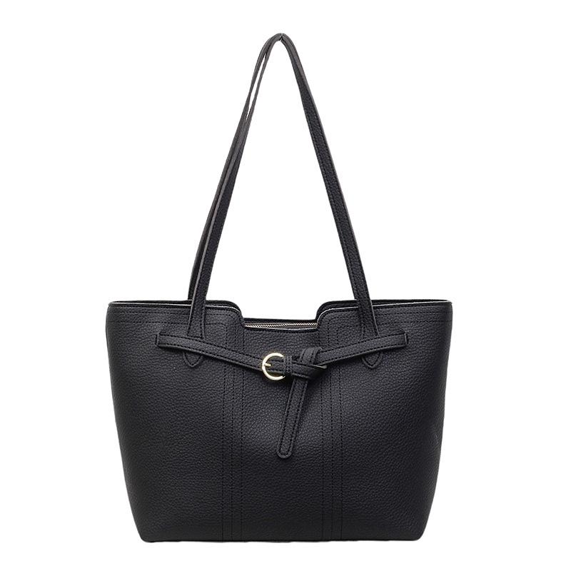 

2025 Trendy Retro Women s Versatile Commuting Shoulder Tote Bag One Size чёрный
