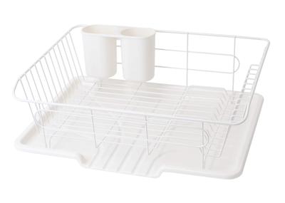 Pearl Metal Resin Dish Drainer, White, 40cm Wide X 30.5cm Deep X 15cm High, Water-Flowing Tray Holder, Alesta HB-4069