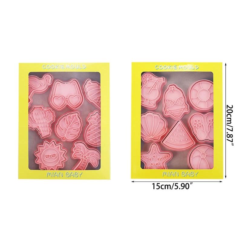 16 Stück/Set Sommer Strand Thema Ausstecher Kunststoff Keksformen Keksstempel DIY Kuchenformen Küchenwerkzeug