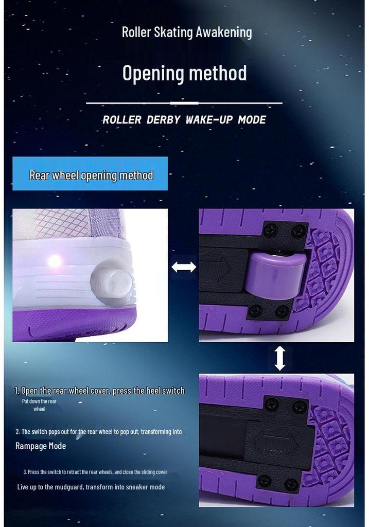 Wiederaufladbare LED Rollschuhe: Kinder- und Erwachsenen-Skates mit drehbaren Button-Rädern