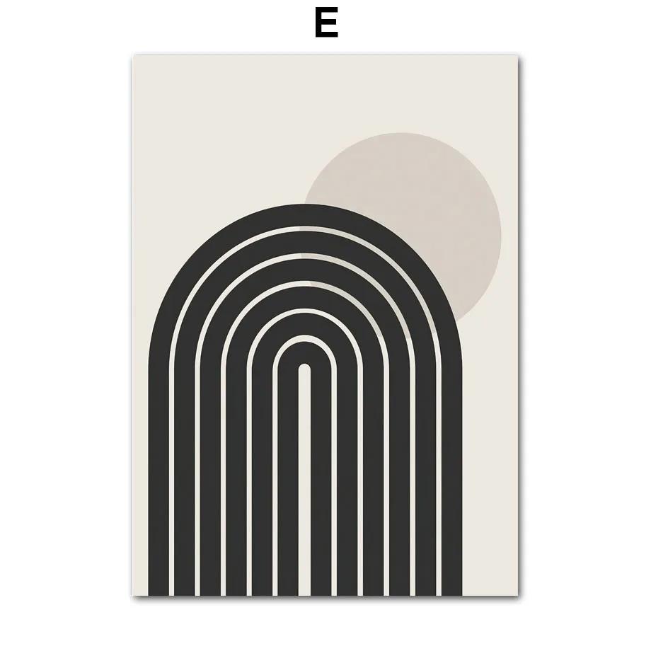 Moderne Abstrakte Formen Geometrische Kunst Schwarze Linie Leinwandmalerei Nordische Poster Und Drucke Wandbilder Für Wohnzimmer Dekor
