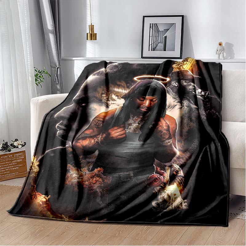 Chris Brown Collage Print Fleece Blanket, Cozy Throw Blanket for Home, Travel, Office, Gift Idea