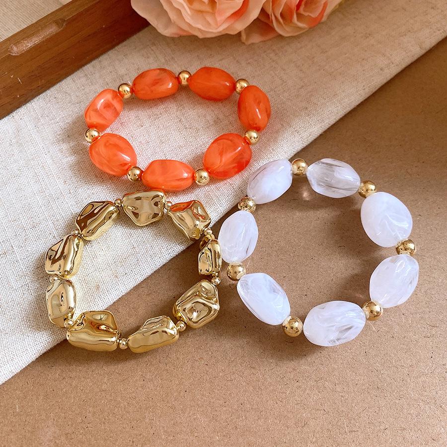 Colorful Jade Geometric Acrylic Bracelet - Retro, Simple, & Fashionable with a High-End Feel