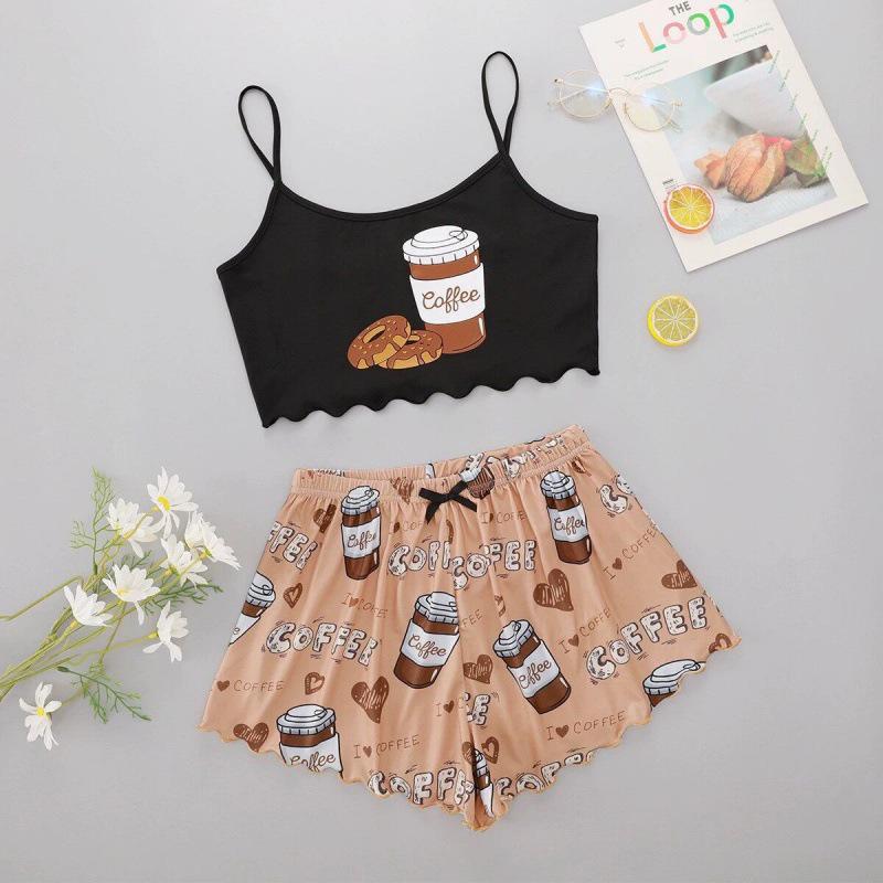 European and American Sleeveless Tank Top & Shorts Two-Piece Pajama Set for Women