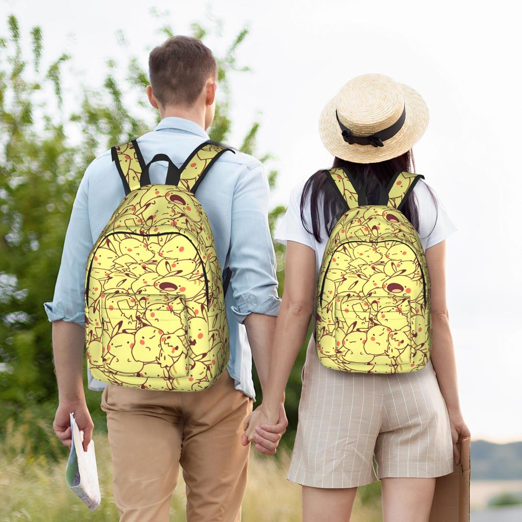 Cute Cartoon Manga Poke-Mon Backpack for Men Women Casual Student Work Daypack Pokemoned College Shoulder Bag with Pocket