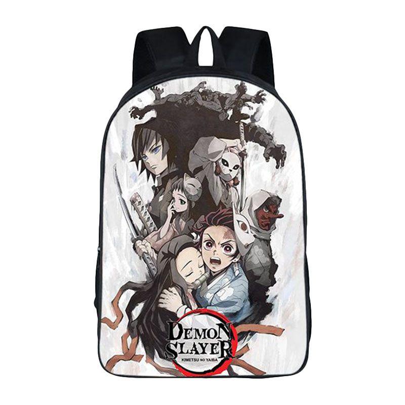 Stylish Demon Slayer School Bag Backpack With Adjustable Comfortable Straps For Boys And Girls