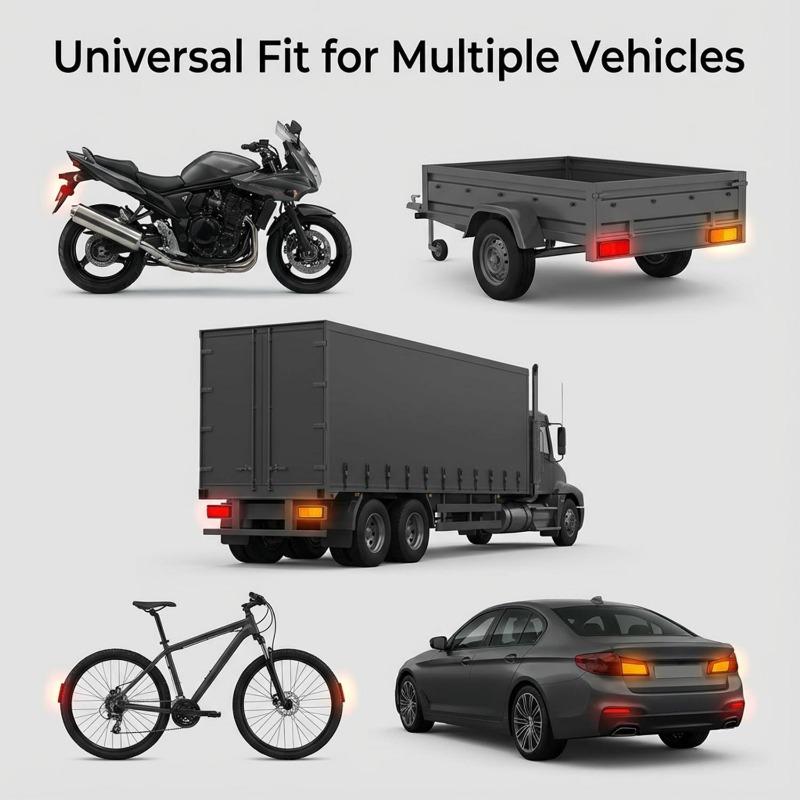 1PC 12V Red White Yellow LED Reflector Rear Tail Brake Stop Warning Side Marker Light for Jeep Truck Trailer Motorcycle Scooter