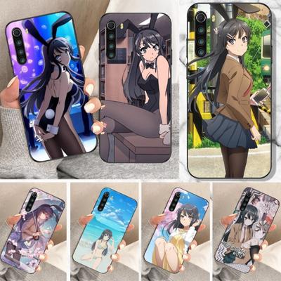 Funda de Teléfono de Chica Anime Mai Sakurajima Para Xiaomi Redmi Note 11 10 9T 8 7 Pro Redmi 10 9 9A 9C 8 7 6 Funda Negra Suave para Teléfono