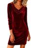 2026 High-End Women's Velvet Dresses: Swing Collar, Long Sleeve, Sexy Autumn/Winter Coats