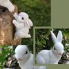 Lovely Rabbit Figurine Ornaments Cute Bunnies Sculpture Micro Landscape Animal Figurine  Table