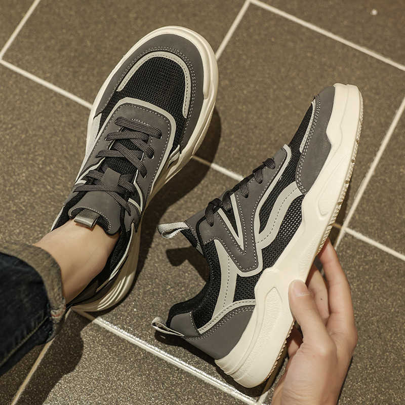 With Ties Round Foot Boots Wemens Shoes Men's High Black Shoes Sneakers Sports Joggings Top Grade Due To Sapatenis Seasonal
