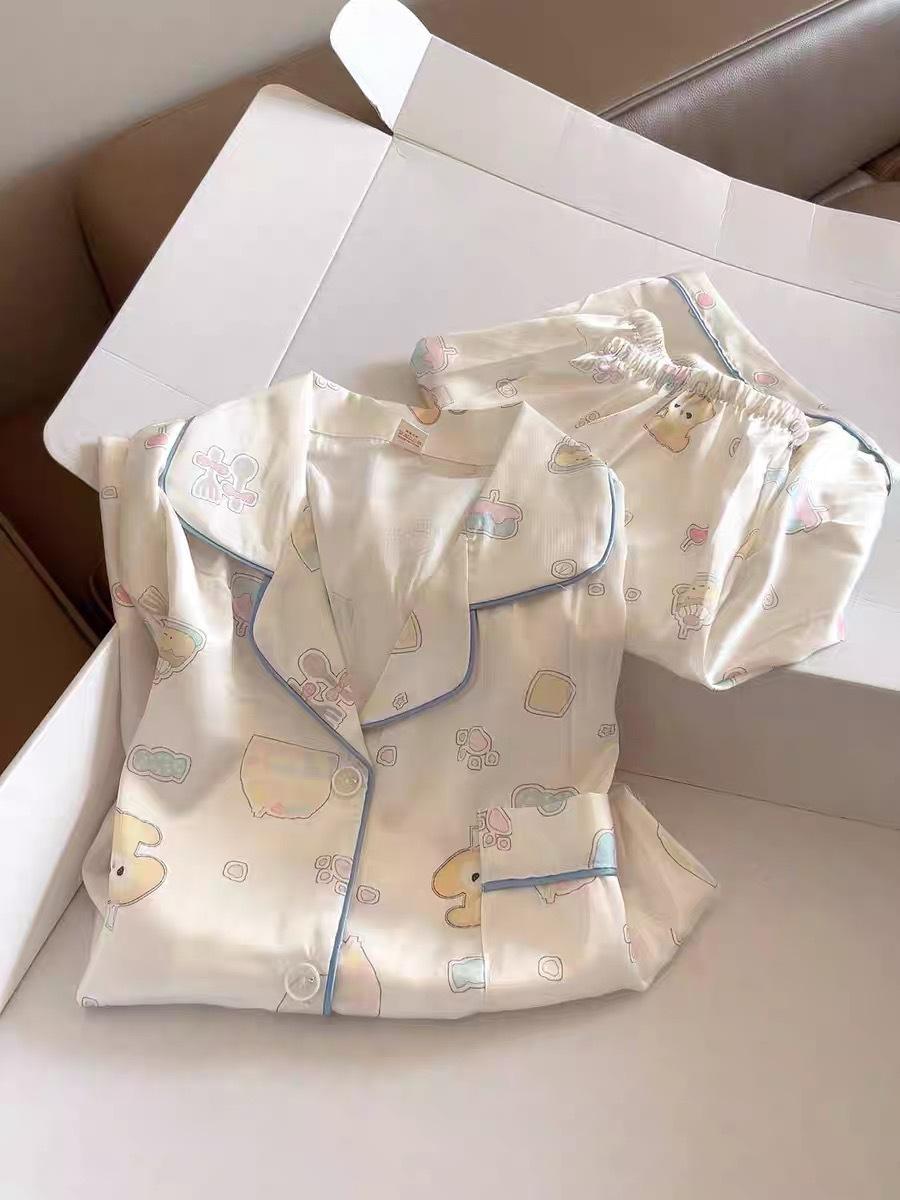 Cute Japanese chef cake pajamas women s summer short-sleeved shorts can be worn outside suits girls can wear loungewear outside S