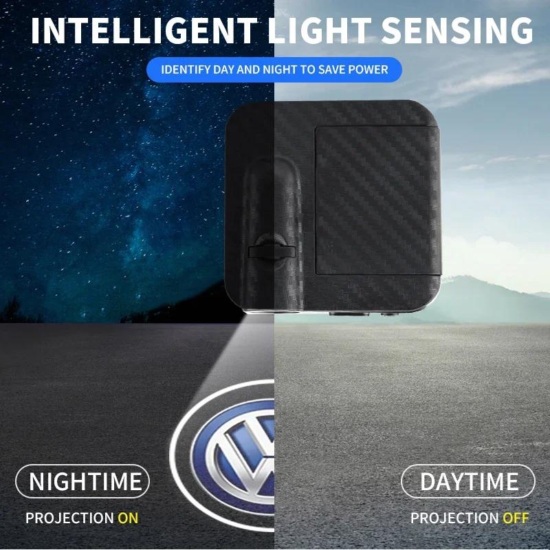 2025 Hot Car Emblem Wireless Courtesy Lamp Auto Door Welcome Light LED Projector For Volkswagen Golf-5 6 7 Bora POLO MK4 MK6 Pas