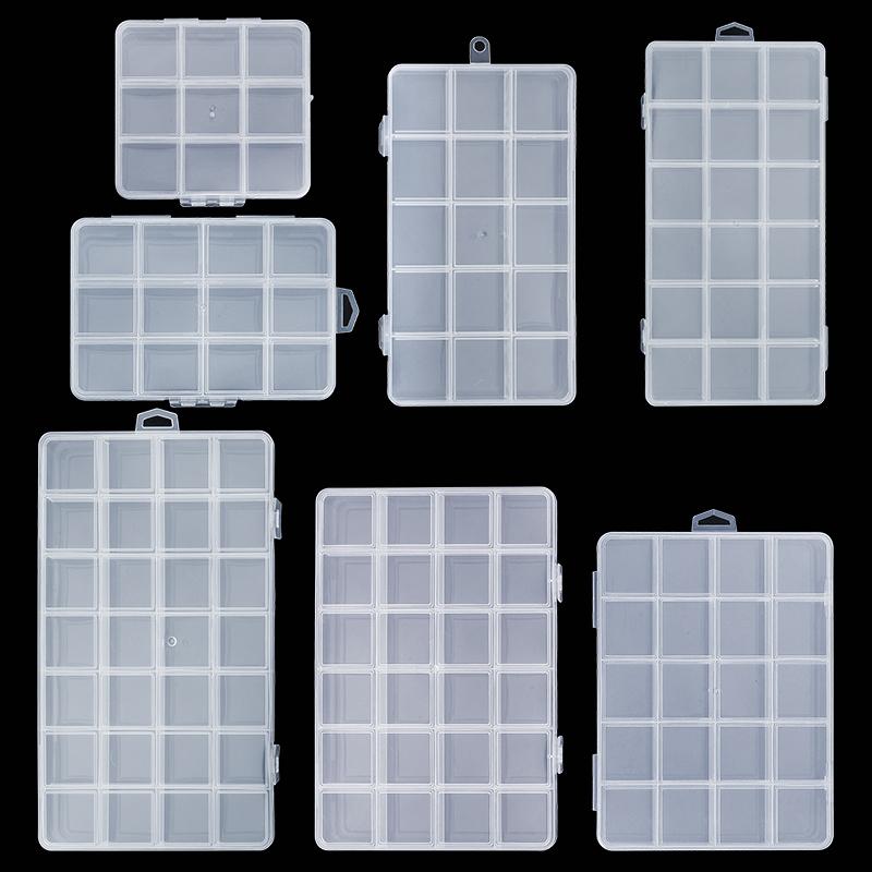 Transparent Storage Container Jewelry Box Clear Plastic Organizer Box Empty Earring Storage Organizer Display Case for Beads KTY