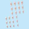24Pcs Pink Fake Nails Press On Nail Designs Art Long Tips False Stick Stickers Reusable Set Acrylic Artificial