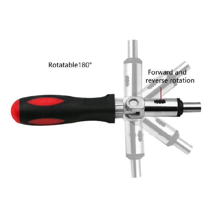 Adjustable Ratchet Screwdriver Rotating Ratchet Screwdriver Multifunction 180 Degree Angled Ratchet Screwdriver