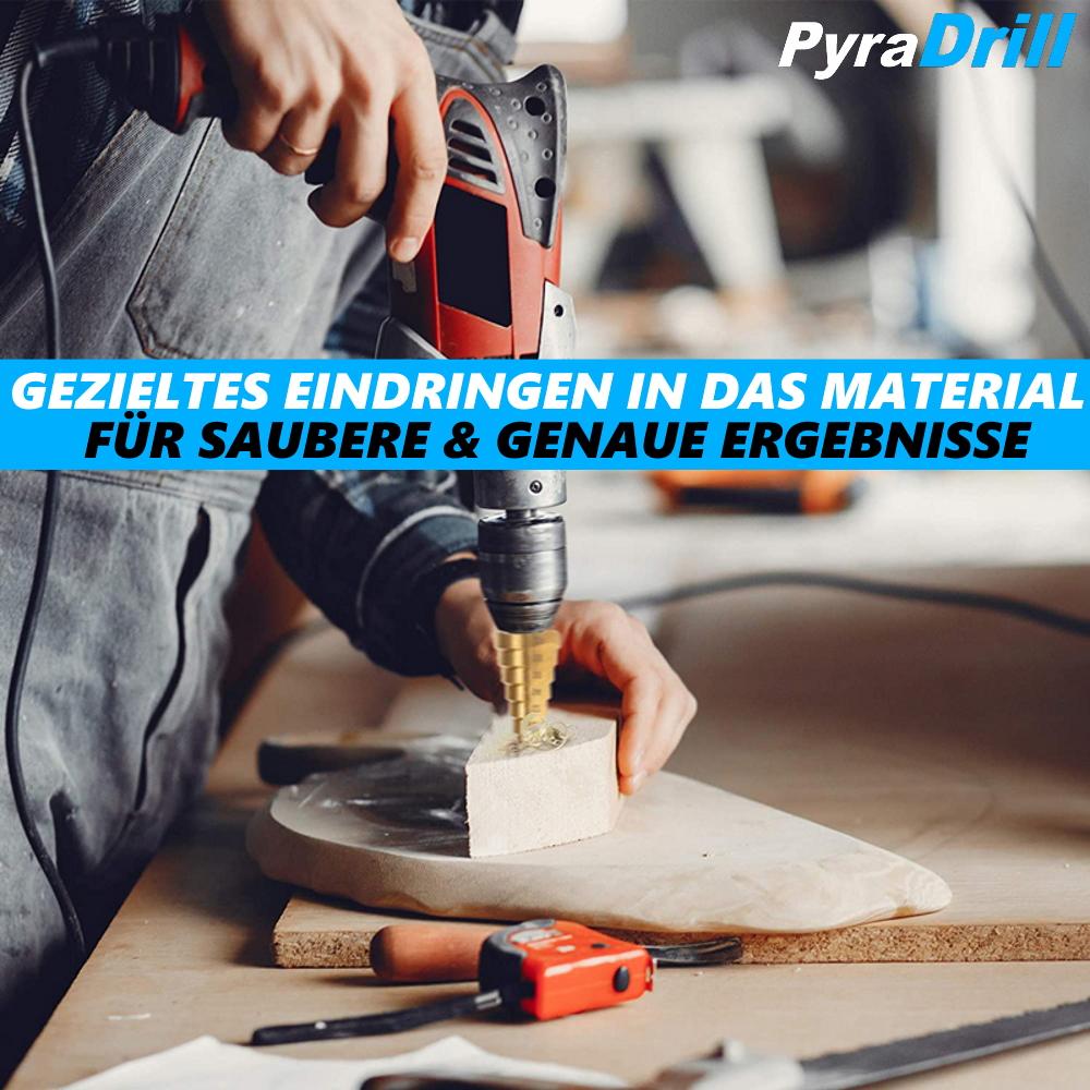 PyraDrill Stufenbohrer HSS Edelstahl Schälbohrer Kegelbohrer Konusbohrer 3er Set
