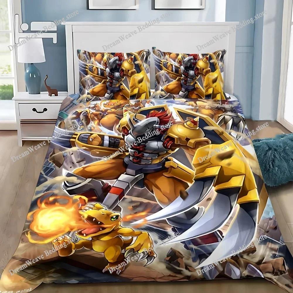 Neues Digimon Bettwäscheset Einzelbett Twin Full Queen King Size Bettwäscheset Erwachsener Kind Schlafzimmer Bettbezug-Sets 3D-Druck Anime Bettlaken-Set
