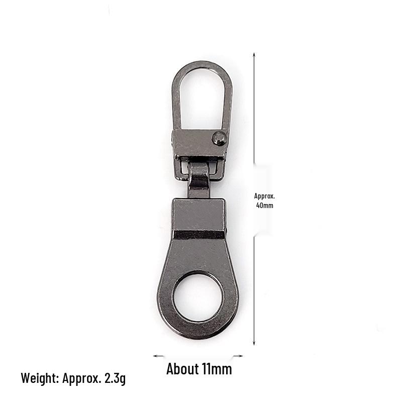 Detachable Metal Zipper Pull Tab Accessory for Bags, Shoes, and Clothes Repair