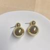 European and American exaggerated round ball asymmetrical stud earrings temperament light luxury high-end water drop earrings jewelry