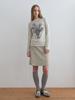 KIJUN Suede Panel Skirt Taupe