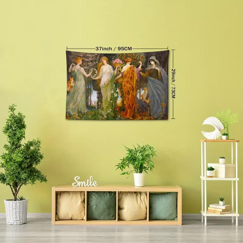 2D Vintage Painting Tapestry Classical Mythology Background Cloth