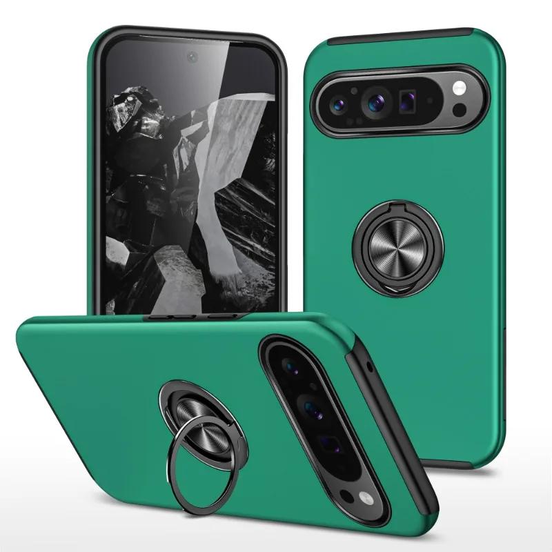 Magnetic Ring Holder Phone Case for Google Pixel 10 9 8 7 Pro XL 9A 8A 7A 6A WIth Kickstand Plastic Hard Shell Shockproof Cover