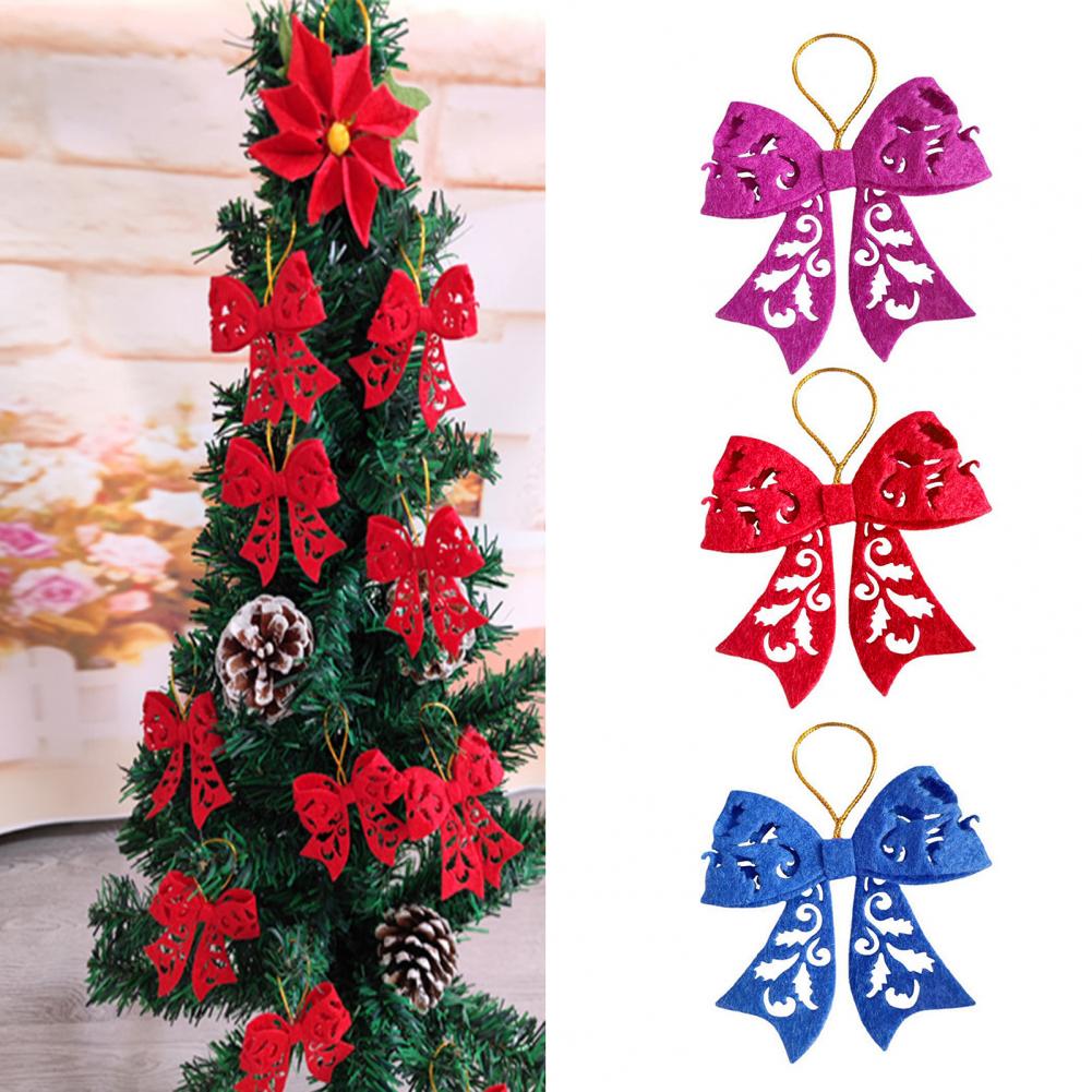 5 Pezzi Fiocco di Natale Decorazione Ciondolo Albero di Natale Colore Solido Fiocco Vuoto DIY Ghirlande di Natale Decorazioni Ornamenti Forniture per Feste