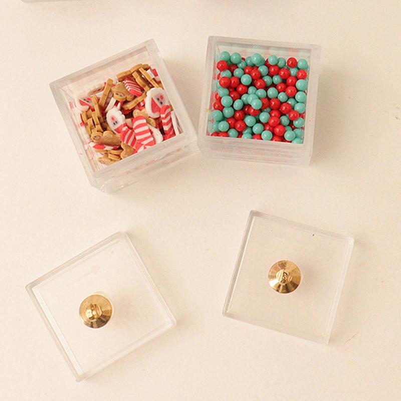 Dollhouse Simulation Christmas Candy Cookies Gift Box Model Dollhouse Kitchen Dessert Decoration Dolls House Food Accessories
