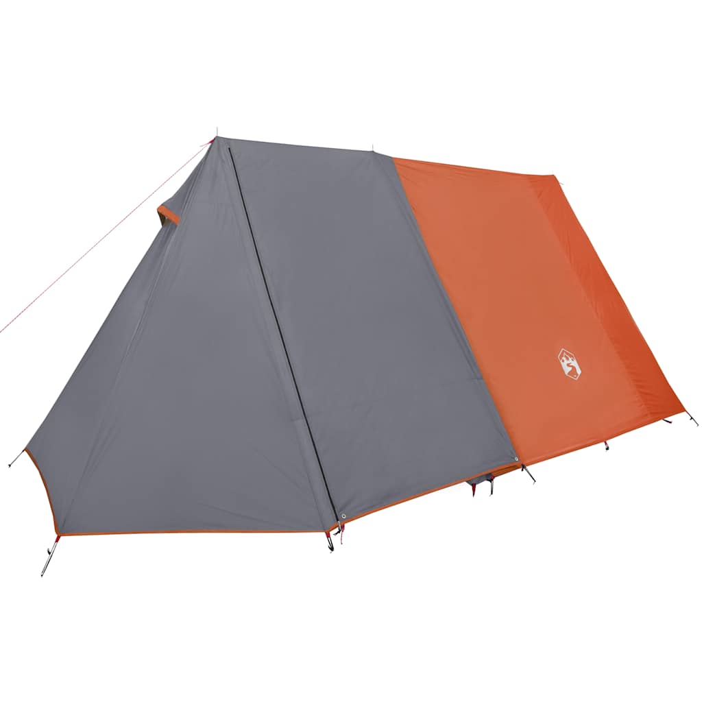 Vidaxl Tourist Tent, 3-Person, Grey-Orange, Waterproof