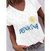 Women's V-neck short-sleeved T-shirt casual fashion