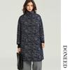 DONEED Women's Chinese-Style Printed Stand-Collar Padded Coat