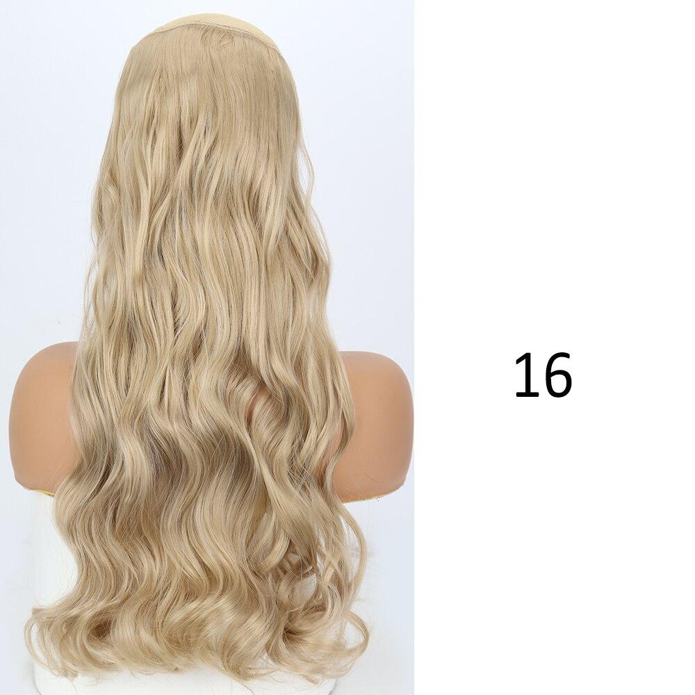 MISSQUEEN Women Long Straight Wavy Invisible Hair Extensions Without Clips Synthetic Fiber Long Daily Wear Invisible Hairpiece