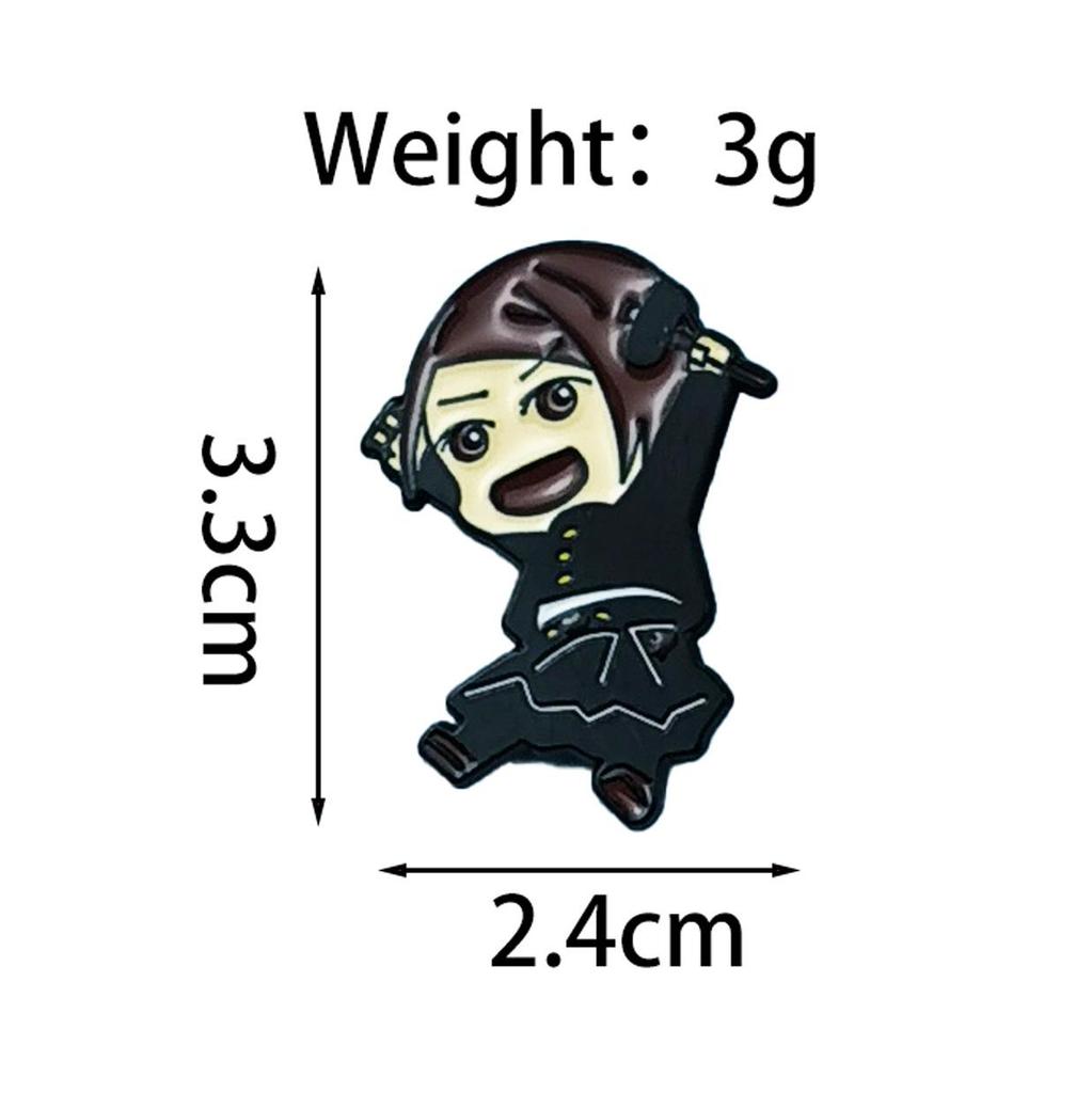 Jujutsu Kaisen Cute Character Alloy Brooch - Anime Badge for Clothing, Backpacks & Student Accessories.