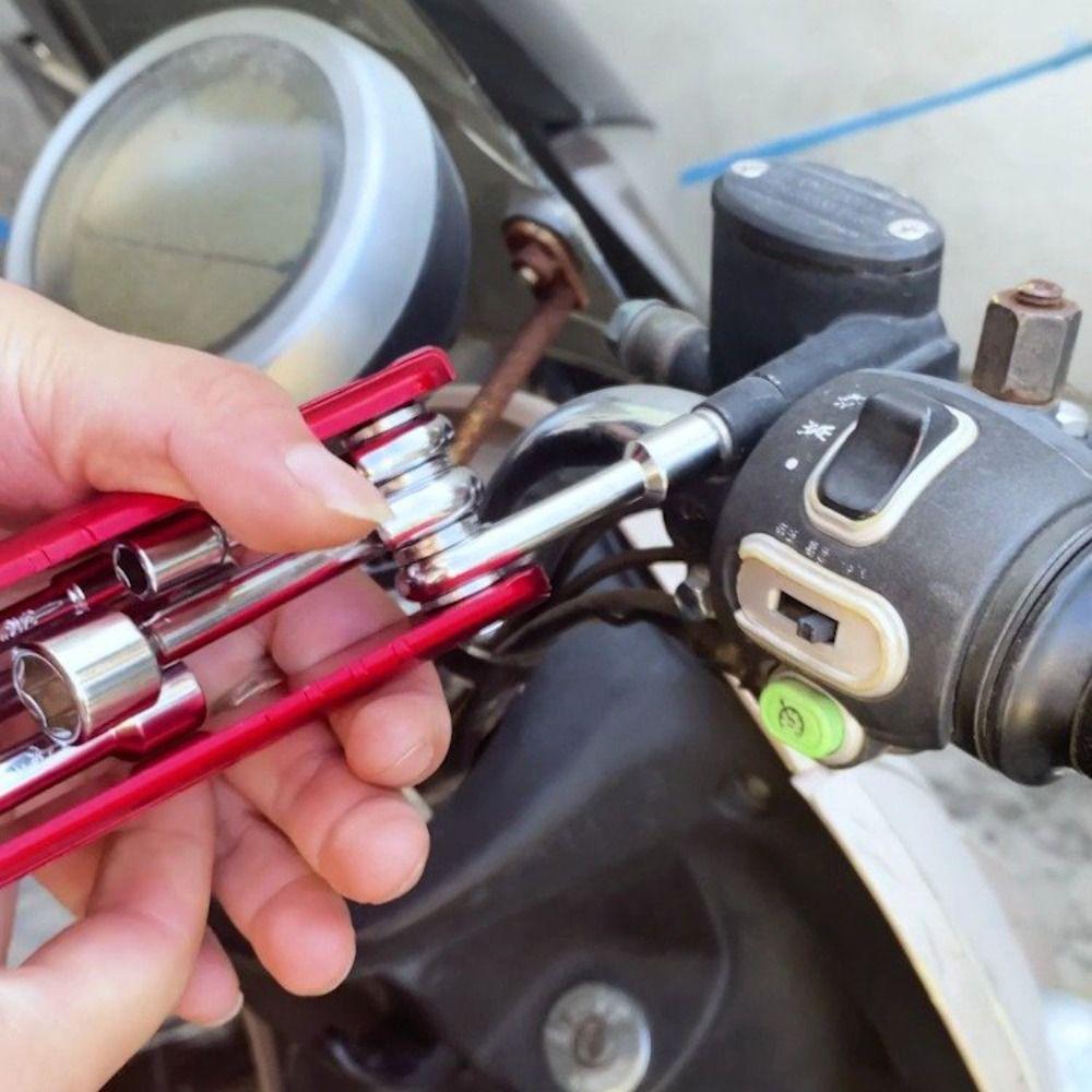 Metric or Imperial 6 in 1 Socket Wrench Portable Folding Nut Driver Set  Mechanics