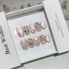 Daily Short Wear Armor Handmade Water-light Corrugated Cat Eye Nail Art Bursting and Broken Diamond Fake Nail Patch Removable Nail Patch
