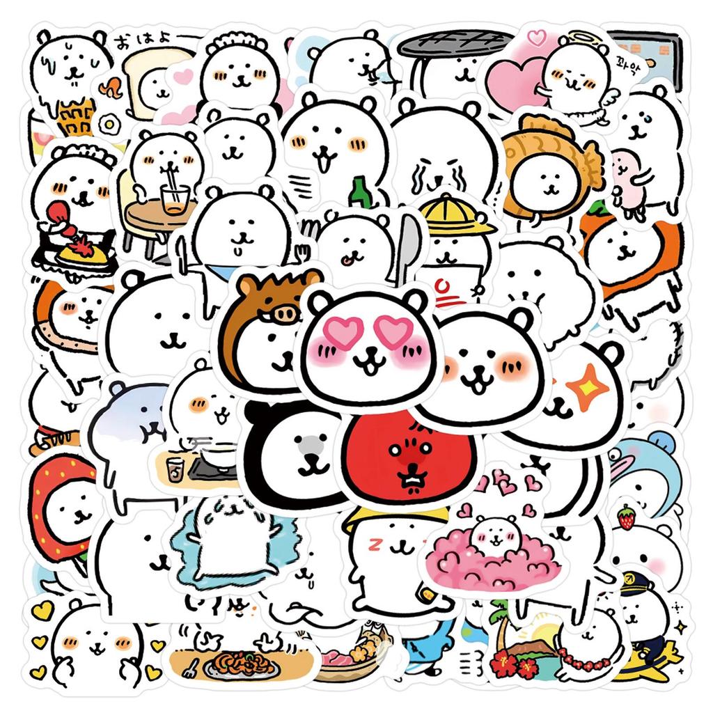 100 Cartoon Bear Stickers for Decorating Journals, DIY Stationery, Phones, and Laptops