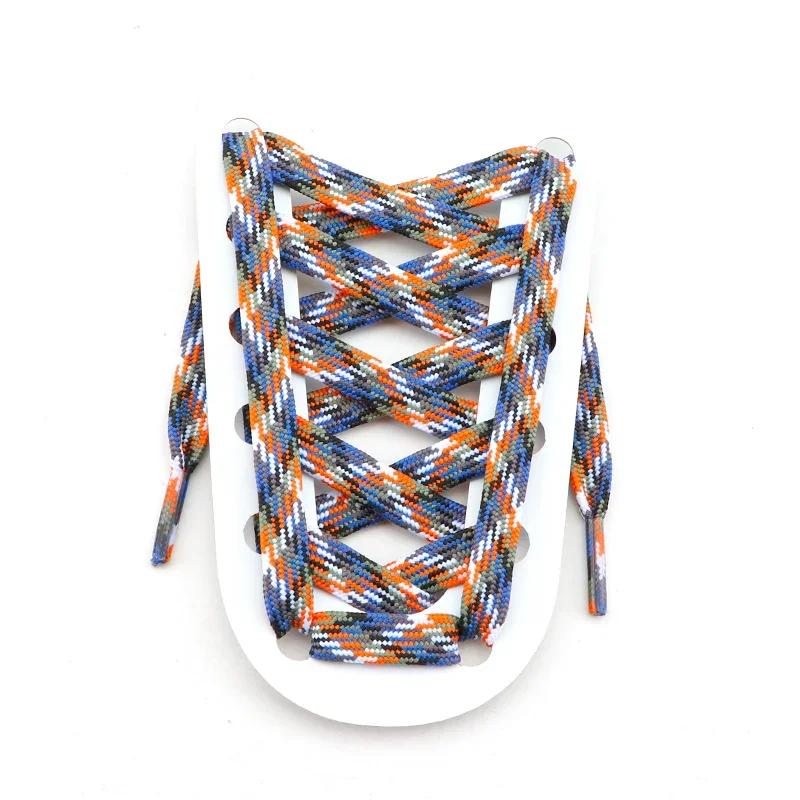 Șireturi plate pentru adidași Șireturi curcubeu Șireturi colorate cu dungi pentru femeie bărbat Lățime 1CM Lungime 100/120/140/160CM 1 pereche