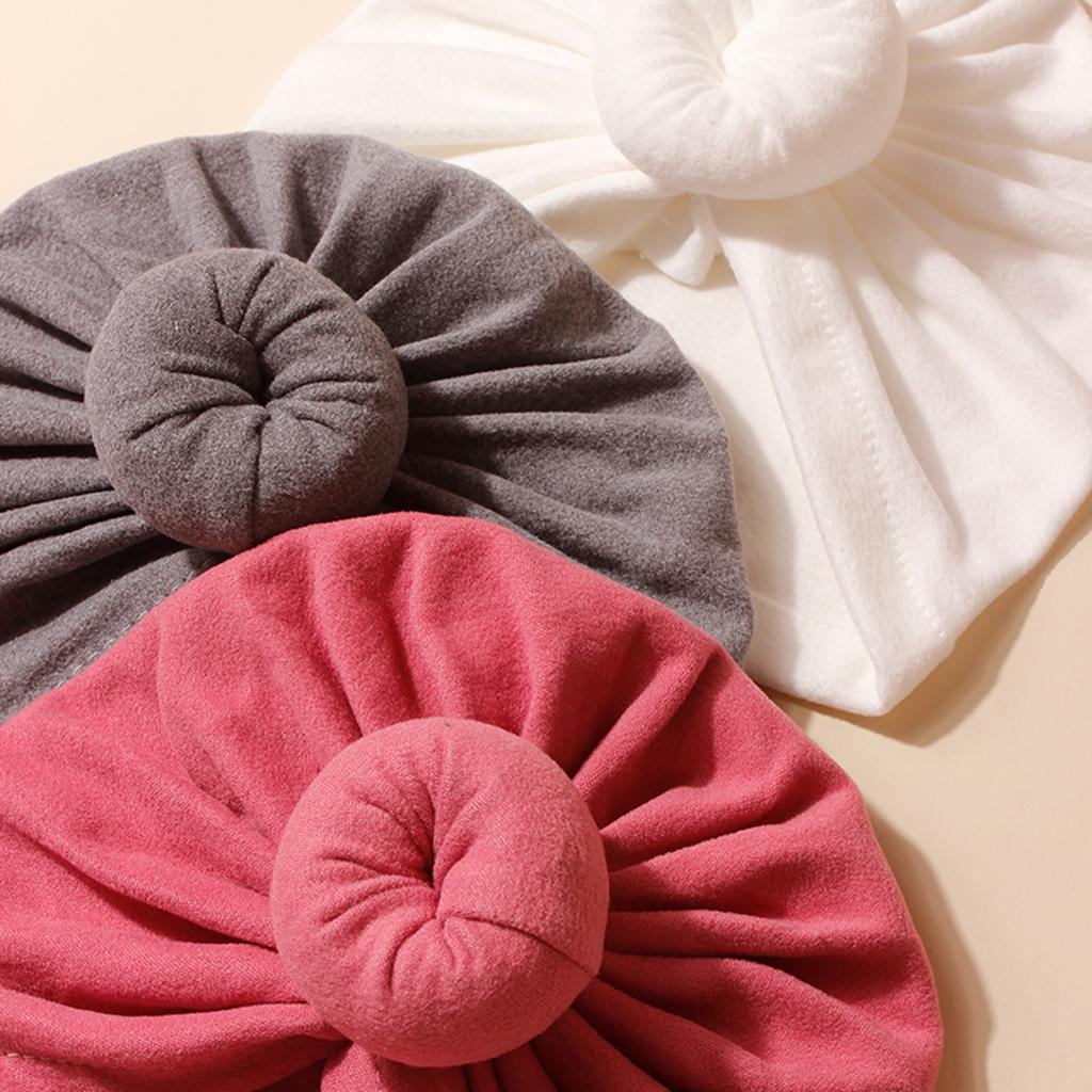 3 PCS New European and American Baby Products Children's Turban Hat Baby Solid Color Knotted Indian Pullover Hat