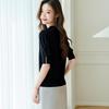 Srcr Women's 100% Mulberry Silk Short Sleeve Knit T-Shirt